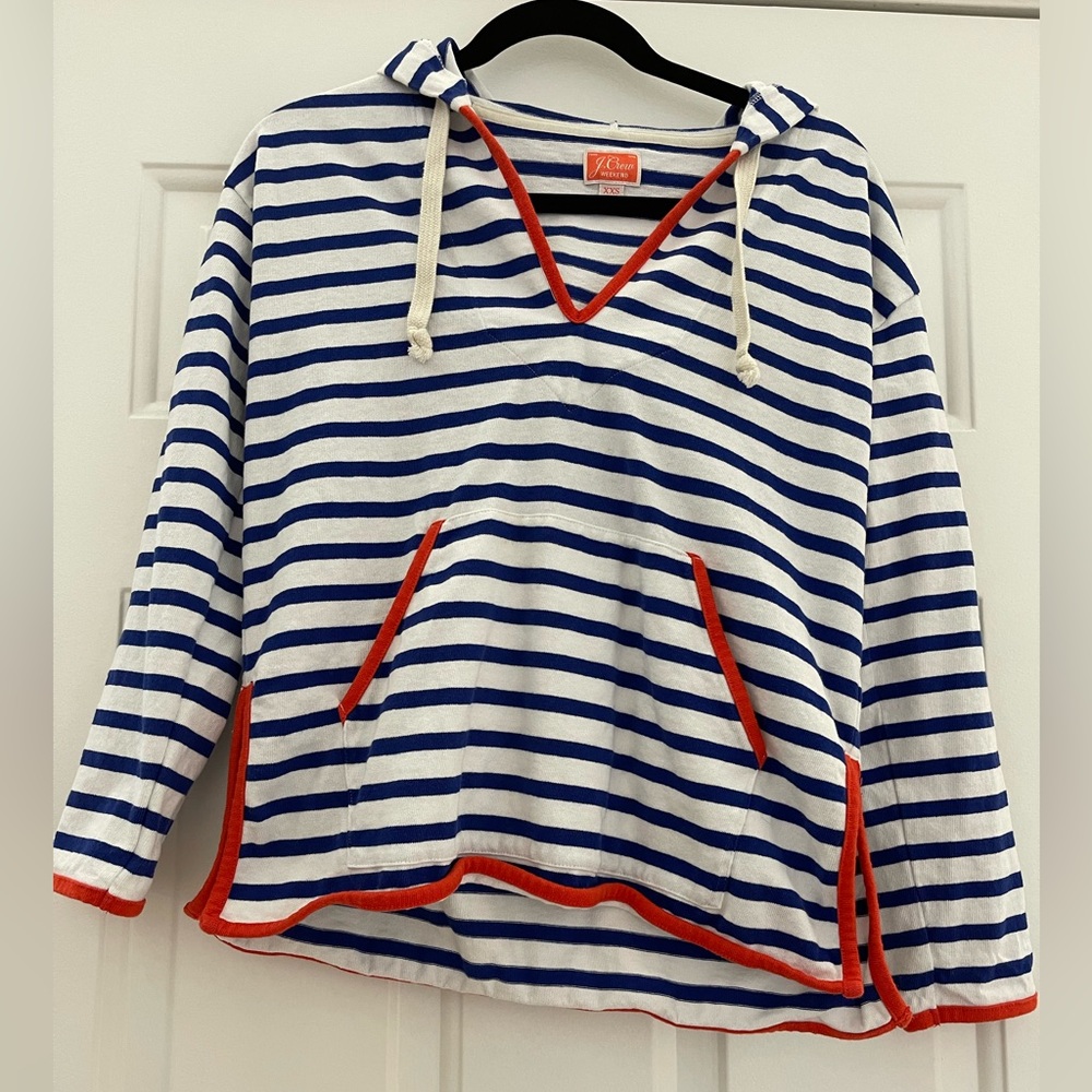 J Crew Weekend - Red, White, & Blue Terry Hoodie - XXS - Like New